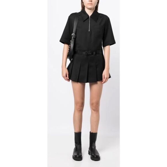 Goen.J double-layer shirt dress in Black NWT Size Small - Picture 2 of 8